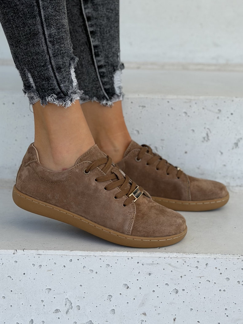 Skórzane trampki barefoot MIREVA camel - obrazek 5