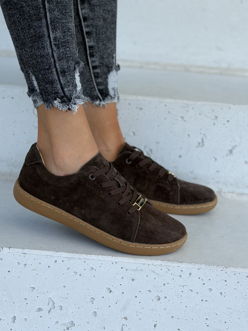 Skórzane trampki barefoot MIREVA czekolada - obrazek 5