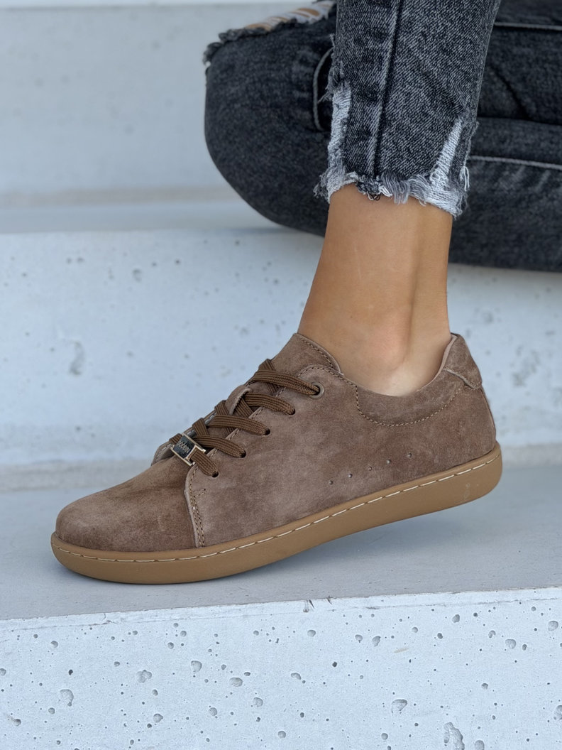 Skórzane trampki barefoot MIREVA camel - obrazek 6
