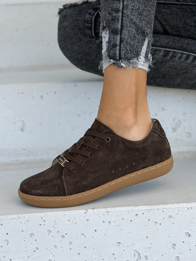 Skórzane trampki barefoot MIREVA czekolada - obrazek 7