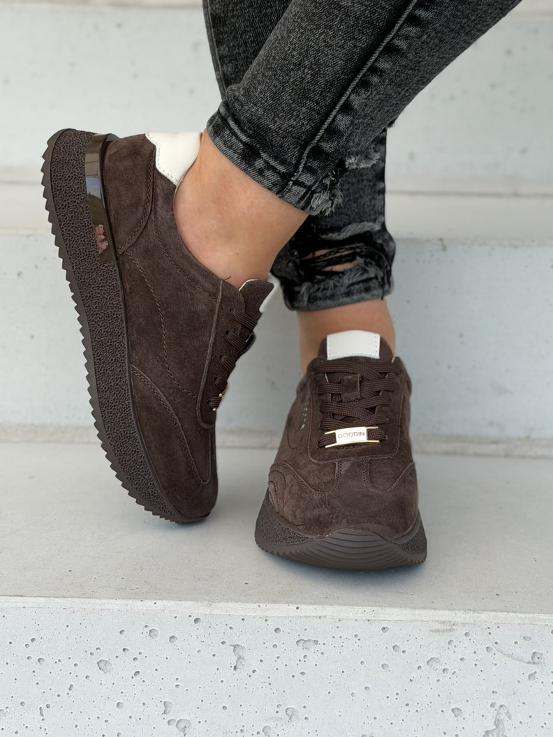Sportowe buty damskie YASMIN REEBO choco skóra naturalna - obrazek 5
