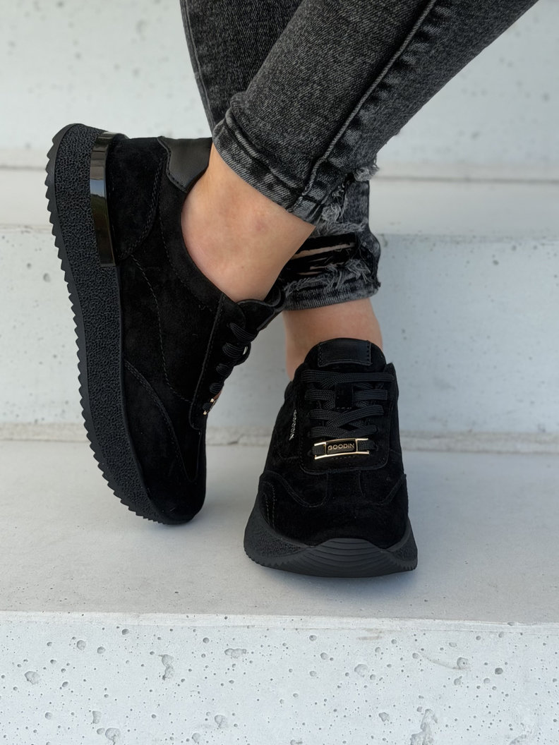 Sportowe buty damskie YASMIN REEBO black skóra naturalna - obrazek 4