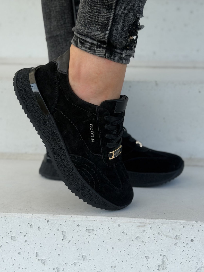 Sportowe buty damskie YASMIN REEBO black skóra naturalna - obrazek 5