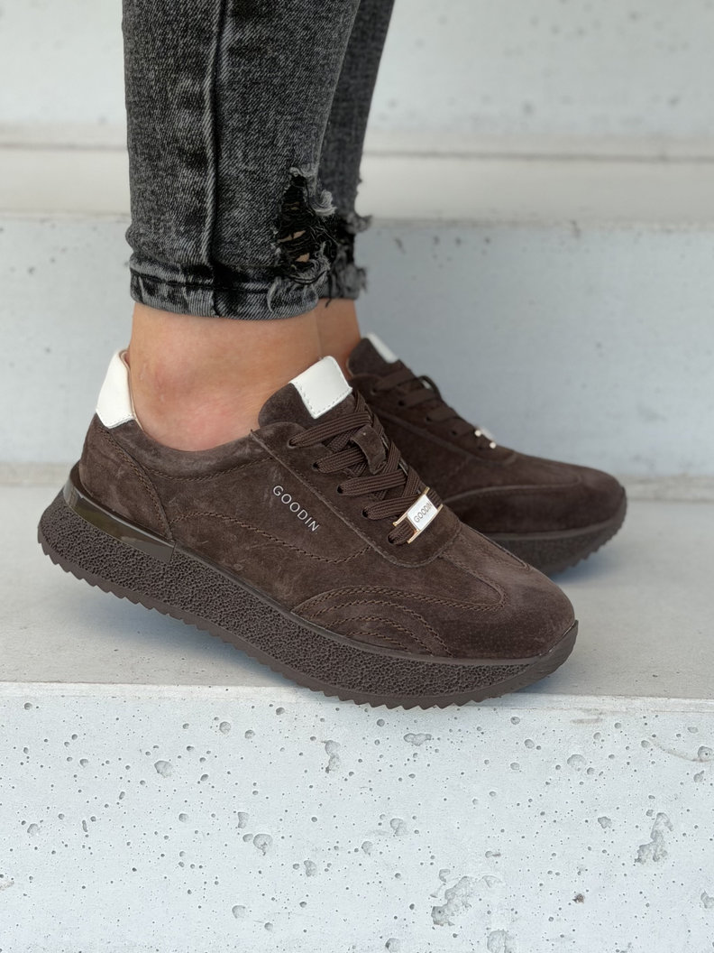 Sportowe buty damskie YASMIN REEBO choco skóra naturalna - obrazek 7