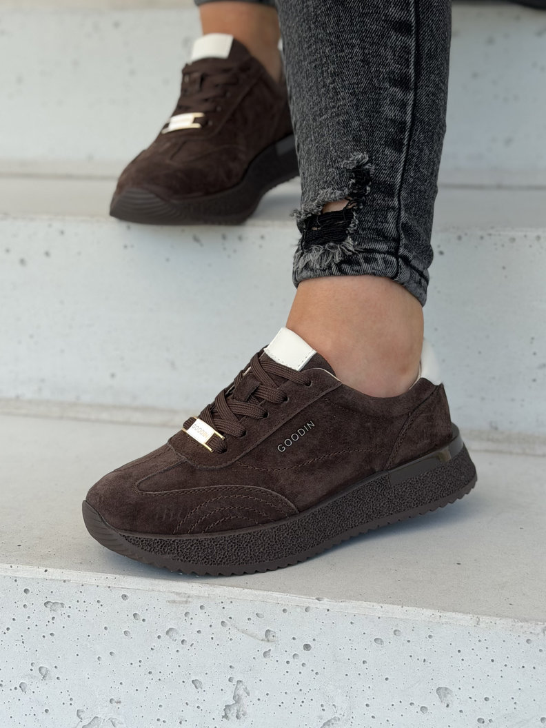 Sportowe buty damskie YASMIN REEBO choco skóra naturalna - obrazek 8
