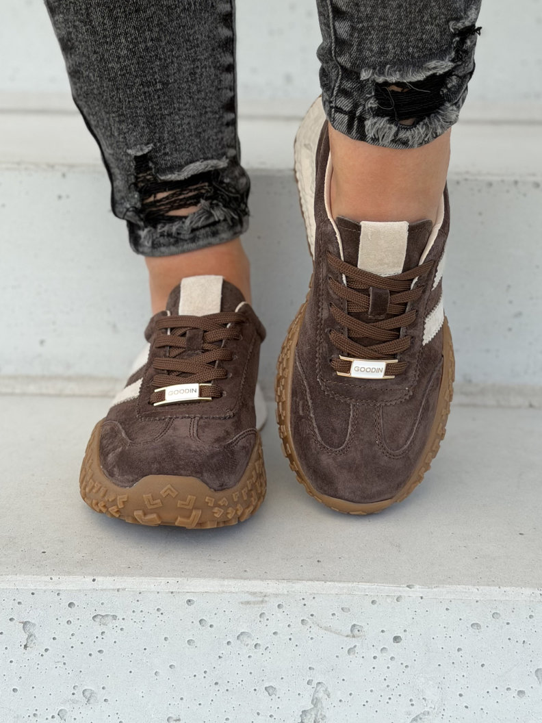 Sportowe lekkie buty damskie FADIA coffee skóra naturalna - obrazek 9