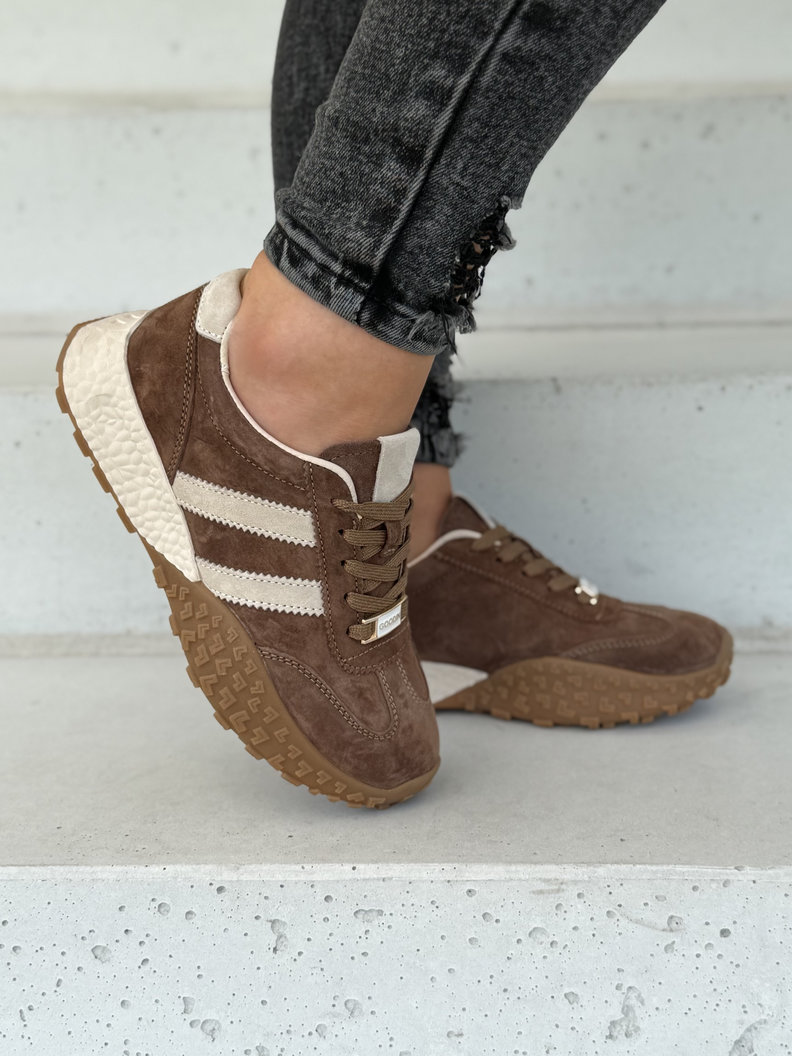 Sportowe lekkie buty damskie FADIA brown skóra naturalna - obrazek 7