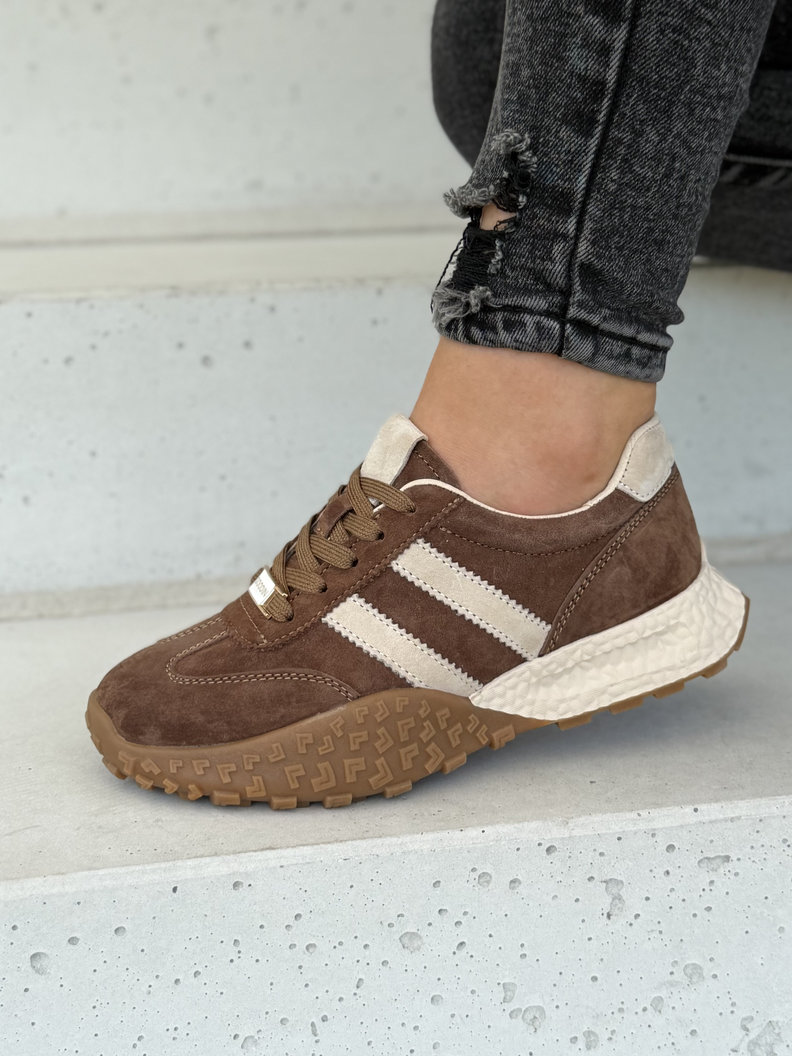Sportowe lekkie buty damskie FADIA brown skóra naturalna - obrazek 3