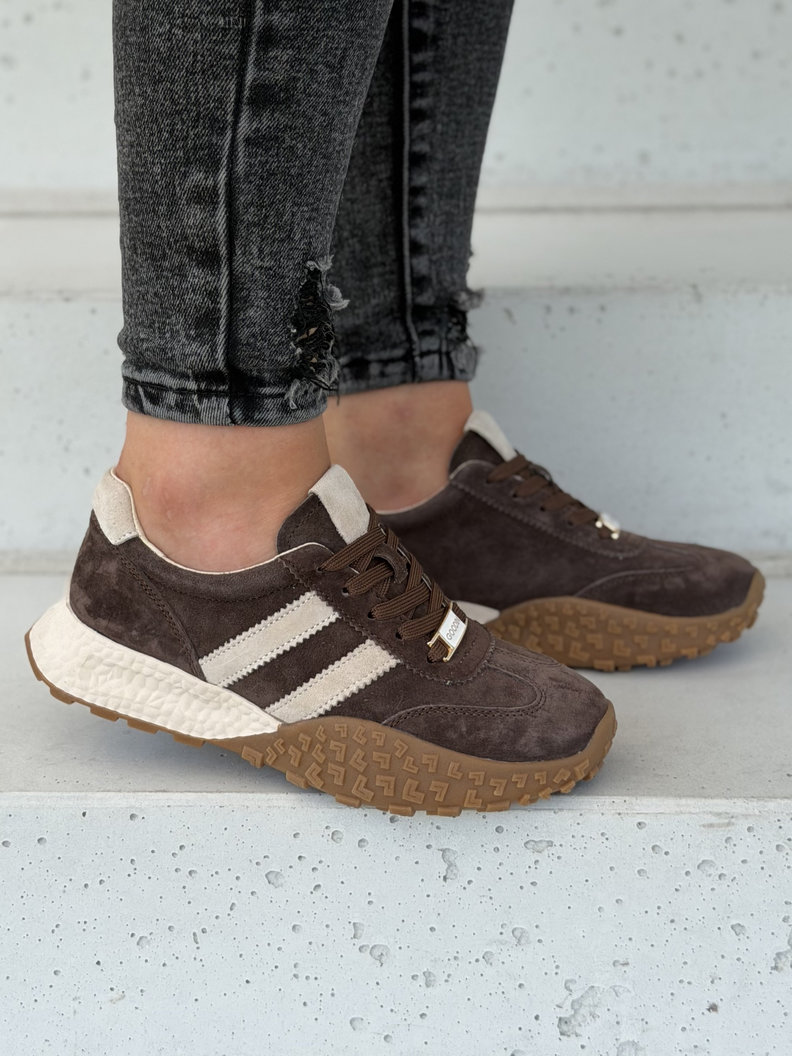 Sportowe lekkie buty damskie FADIA coffee skóra naturalna - obrazek 7