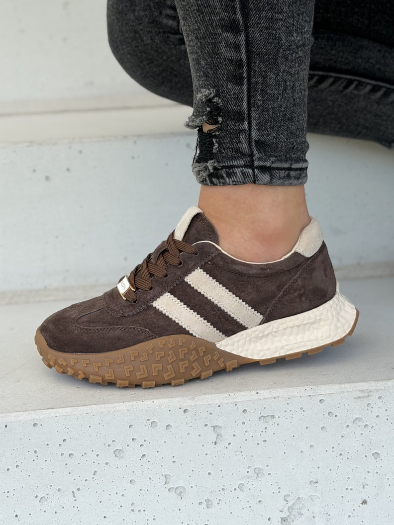Sportowe lekkie buty damskie FADIA coffee skóra naturalna - obrazek 3