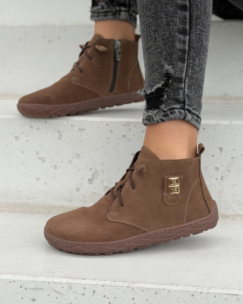Ultralekkie botki damskie KAZADII BAREFOOT RUN CAMEL skóra naturalna polska produkcja - obrazek 6