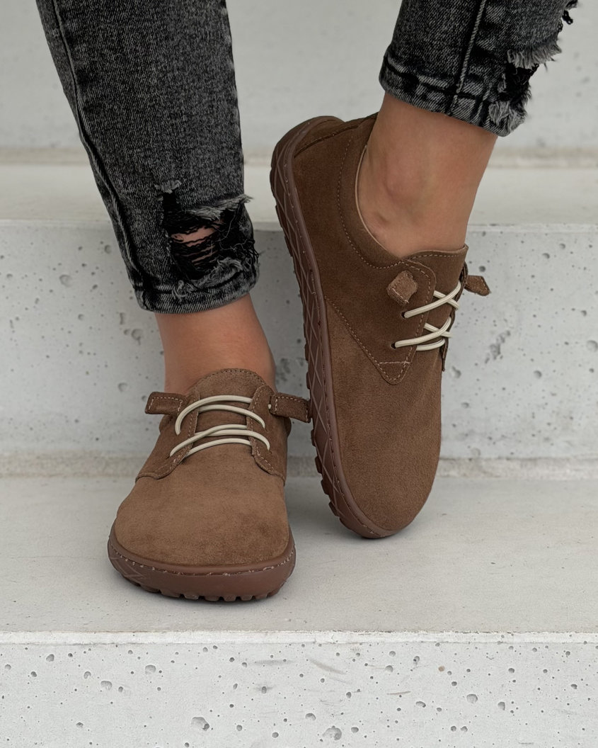 Wygodne trampki KAZADII BAREFOOT MILLO CAMEL SUEDE skóra naturalna polska produkcja - obrazek 2