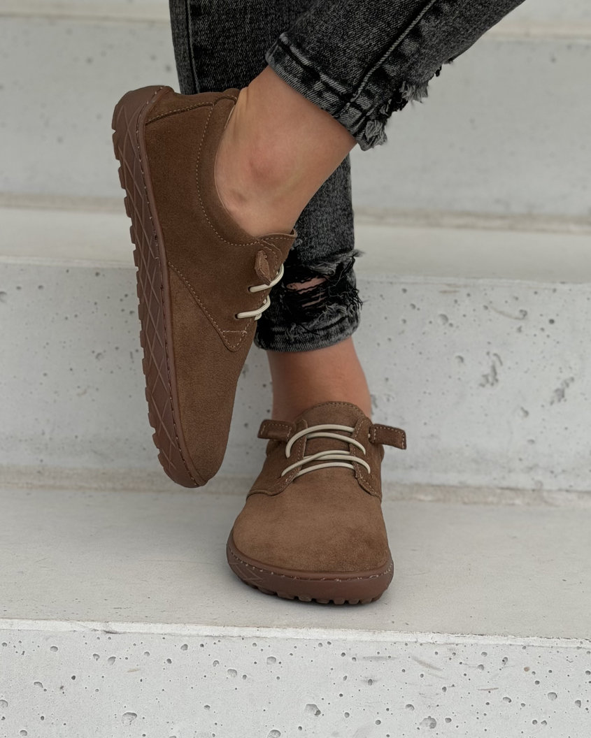Wygodne trampki KAZADII BAREFOOT MILLO CAMEL SUEDE skóra naturalna polska produkcja - obrazek 3