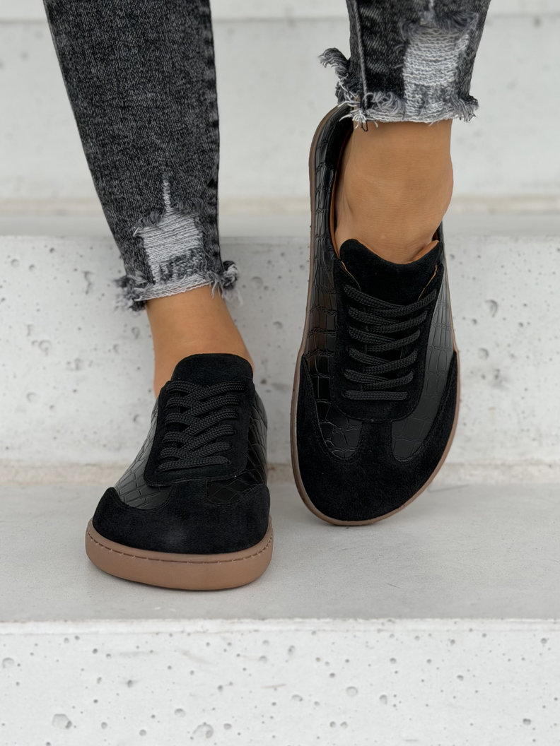 Lekkie skórzane trampki barefoot KAZADII ZAVEN BLACK polska produkcja - obrazek 3
