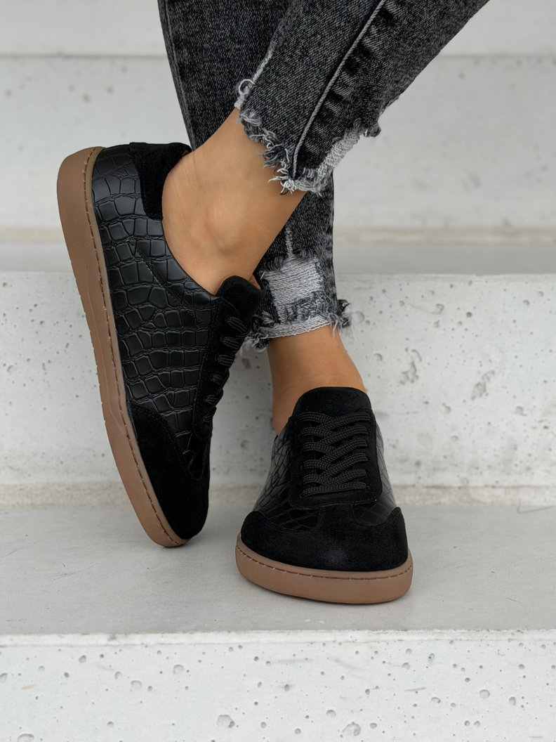 Lekkie skórzane trampki barefoot KAZADII ZAVEN BLACK polska produkcja - obrazek 4