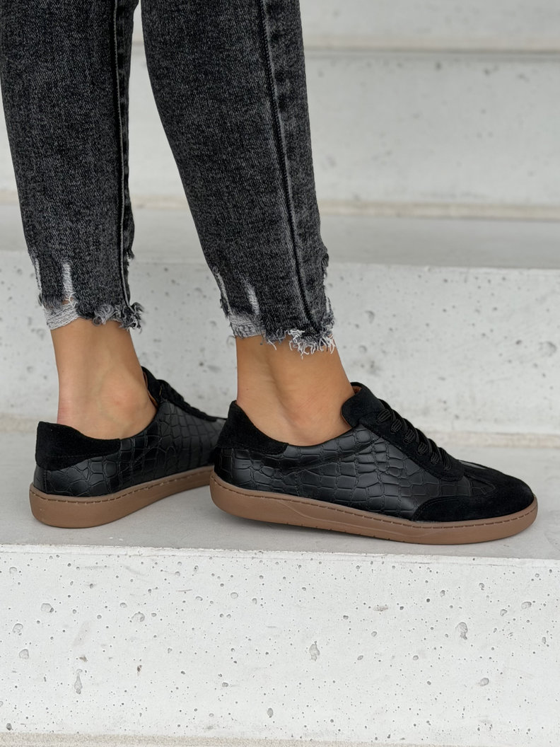 Lekkie skórzane trampki barefoot KAZADII ZAVEN BLACK polska produkcja - obrazek 7