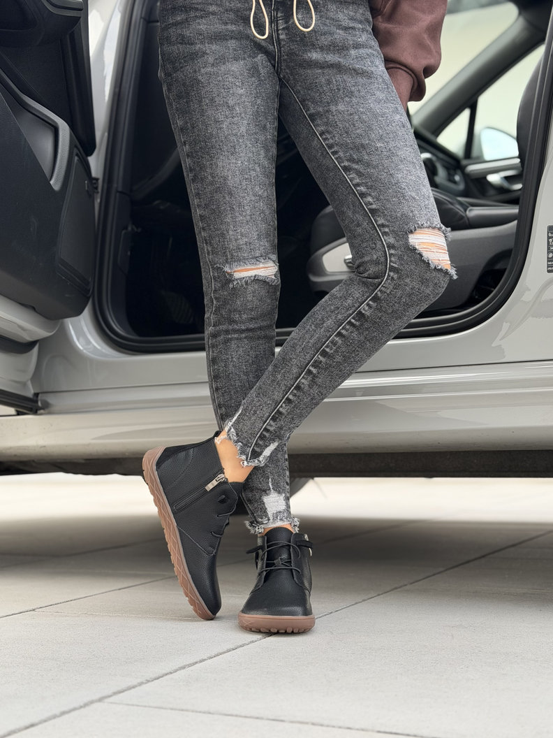 Skórzane botki barefoot INSIGNIA BLACK - obrazek 3