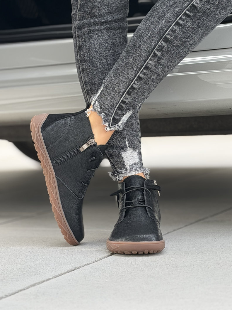 Skórzane botki barefoot INSIGNIA BLACK - obrazek 4