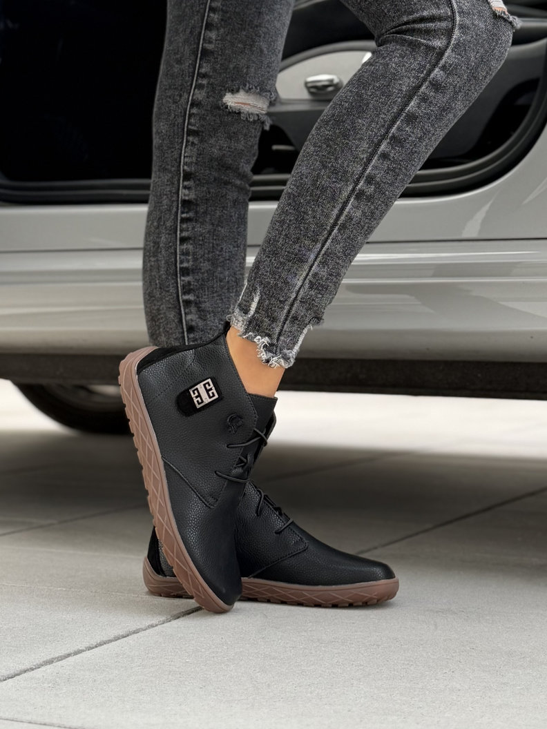 Skórzane botki barefoot INSIGNIA BLACK