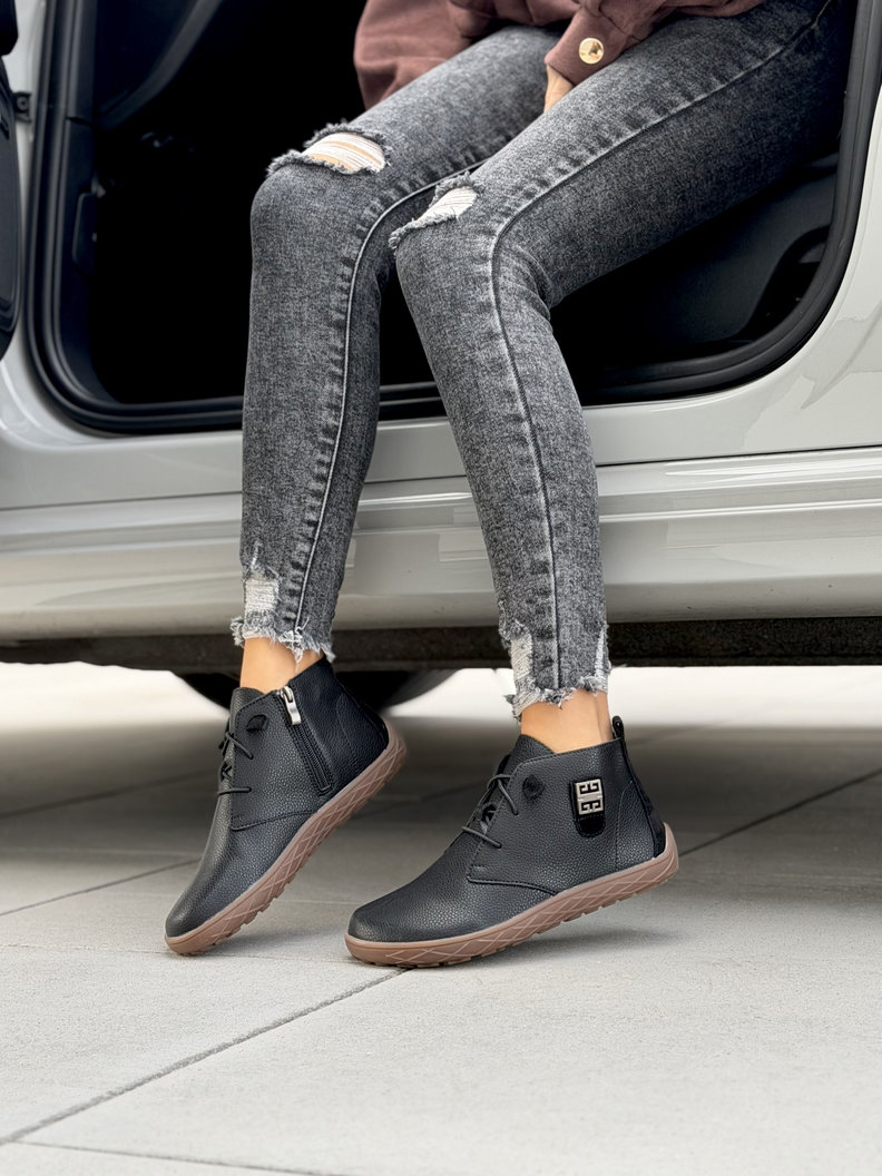 Skórzane botki barefoot INSIGNIA BLACK - obrazek 6