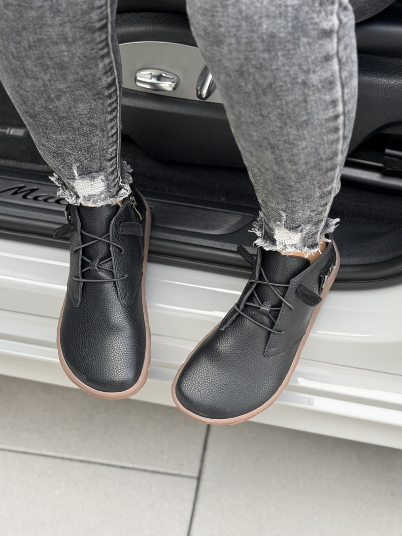 Skórzane botki barefoot INSIGNIA BLACK - obrazek 7