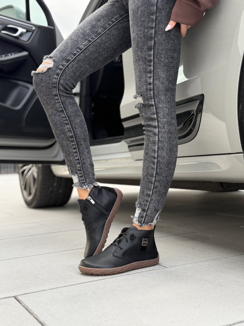Skórzane botki barefoot INSIGNIA BLACK - obrazek 8