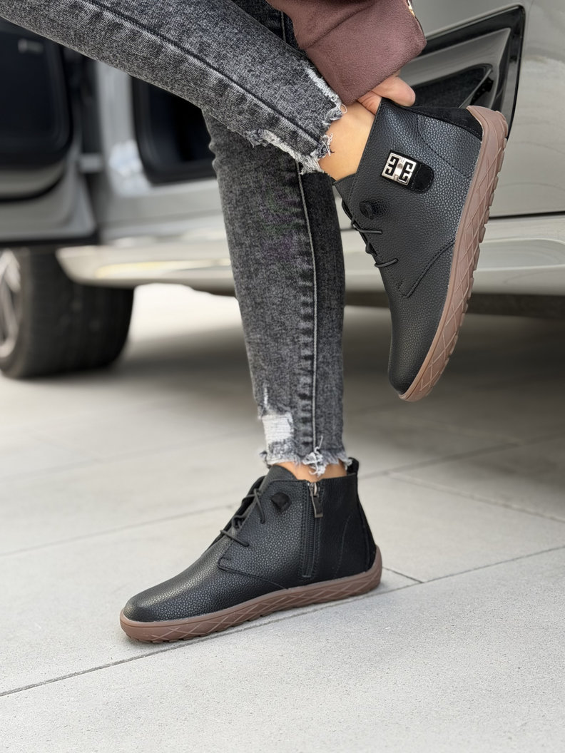Skórzane botki barefoot INSIGNIA BLACK - obrazek 9