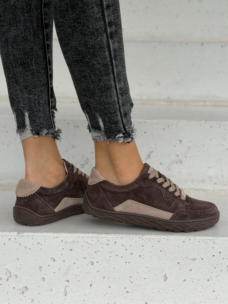 Skórzane trampki barefoot NOLIA COFFEE - obrazek 5