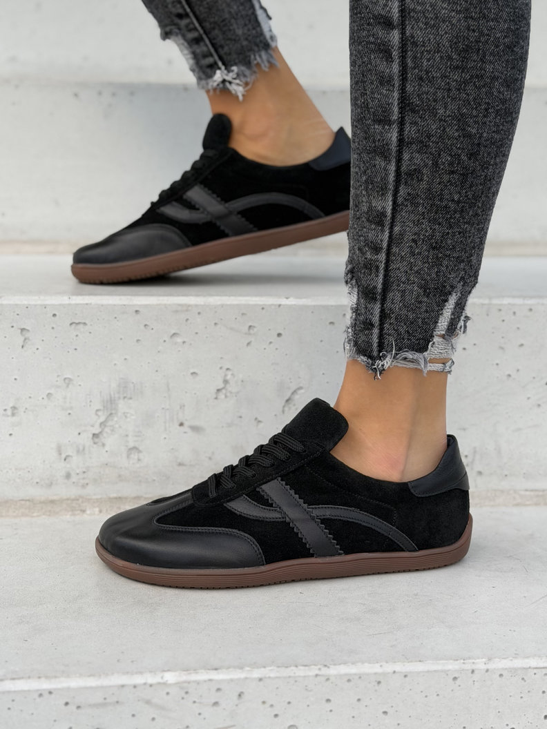 Lekkie skórzane trampki barefoot KAZADII ELITTE BLACK polska produkcja - obrazek 6