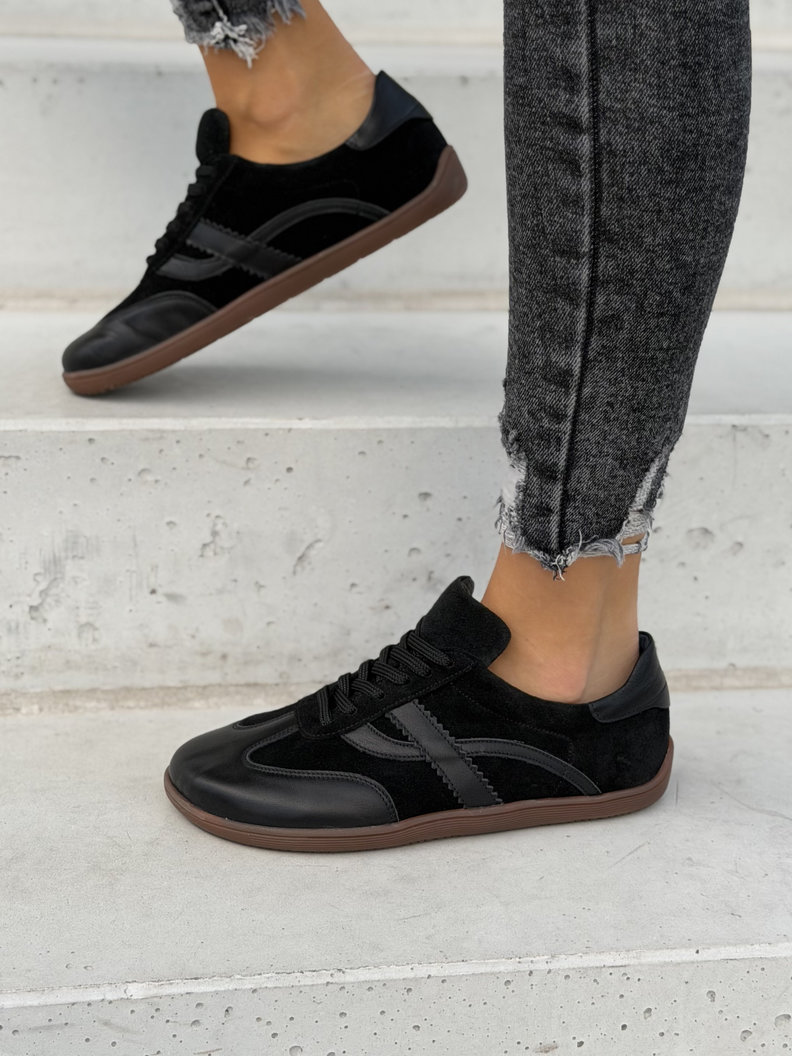Lekkie skórzane trampki barefoot KAZADII ELITTE BLACK polska produkcja - obrazek 7